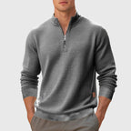 Michael - Men's Waffle Knit Quarter-Zip Sweatshirt