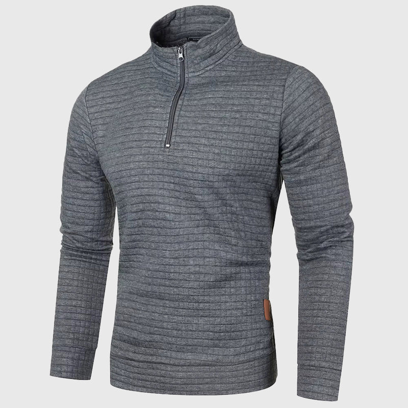 Michael - Men's Waffle Knit Quarter-Zip Sweatshirt