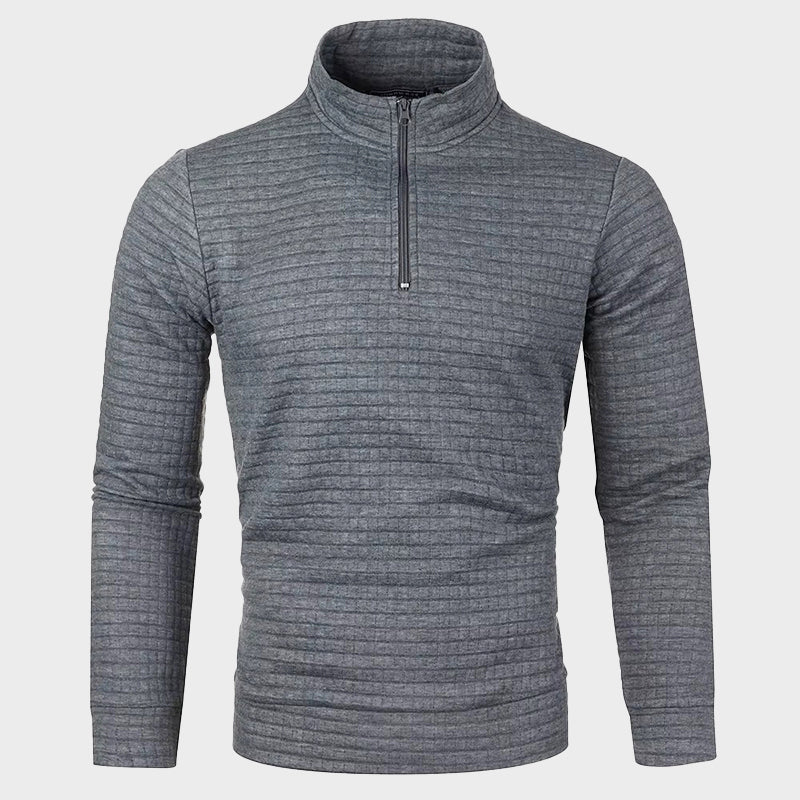 Michael - Men's Waffle Knit Quarter-Zip Sweatshirt