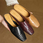 Mirabelle - Women's Genuine Leather Basket Weave Flats