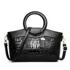 Nancy - Women’s Croco Embossed Leather Handbag