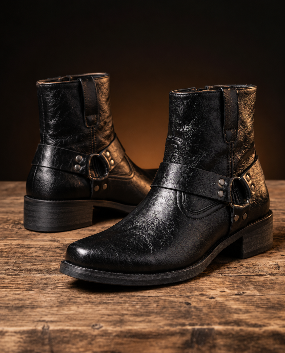 Nikolai - Men's Strapped Leather Ankle Boots