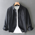 Nolan - Men's Striped Button-Up Overshirt