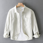 Nolan - Men's Striped Button-Up Overshirt