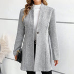 Paisley - Women's Textured Single-Button Longline Coat