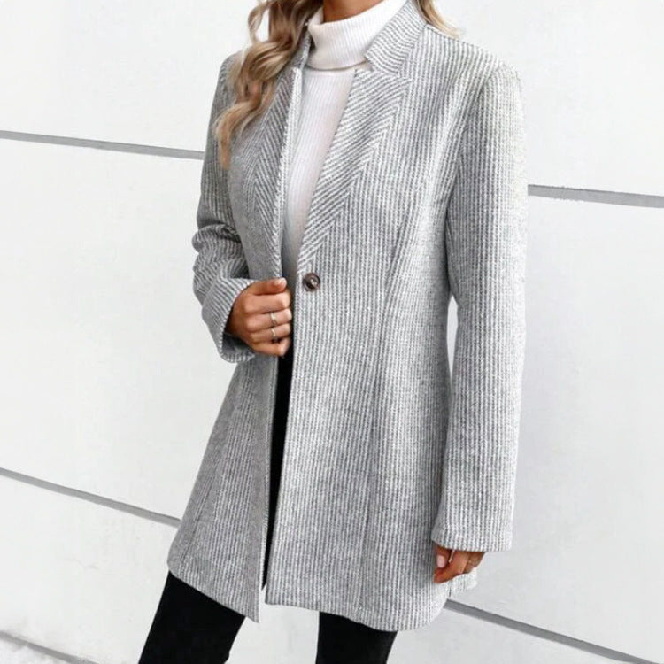 Paisley - Women's Textured Single-Button Longline Coat