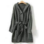 Paisley - Women's Cable Knit Hooded Cardigan