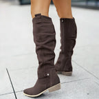 Pamela - Women’s Suede Knee-High Riding Boots