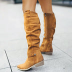 Pamela - Women’s Suede Knee-High Riding Boots