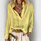 Penelope - Women's Long-Sleeve Linen Shirt