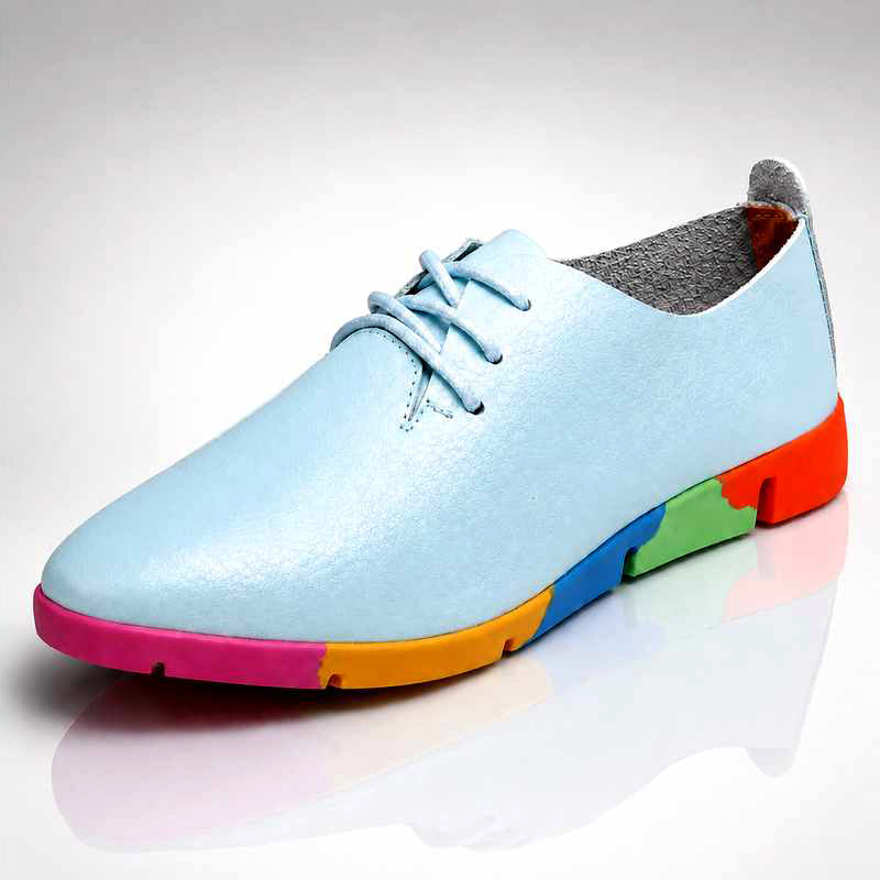 Raya - Women's Leather Rainbow Sole Sneakers