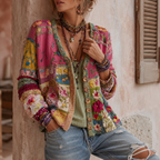 Romina - Women's Patchwork Floral Cardigan