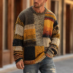 Ronan - Men's Patchwork Color-Block Crewneck Sweater
