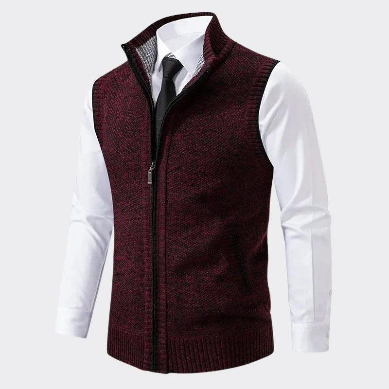 Samuel - Men's Wool Blend Zip Knit Vest