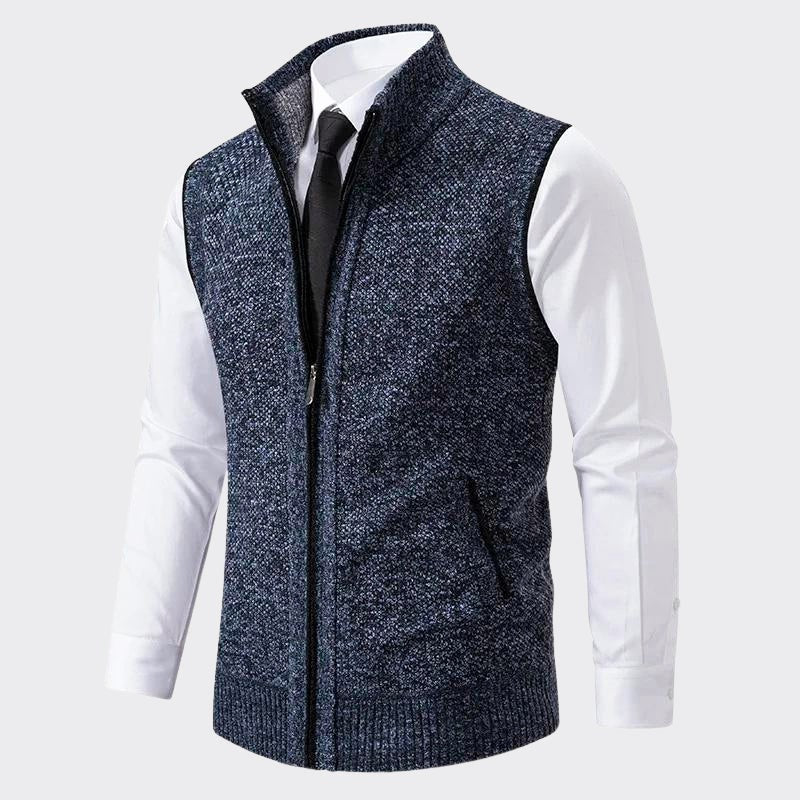 Samuel - Men's Wool Blend Zip Knit Vest