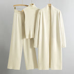 Savannah - Women's Ribbed Knit Three-Piece Matching Set