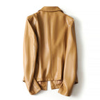 Scottie - Women's Refined Single-Button Leather Blazer