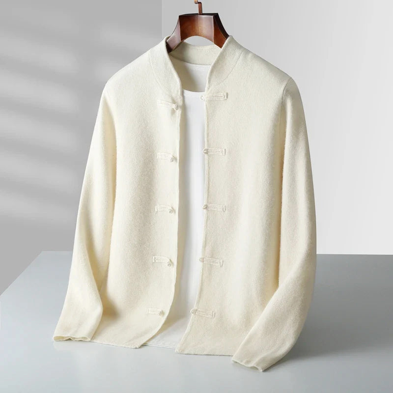 Sebastian - Men's Cashmere Blend Mandarin Collar Cardigan