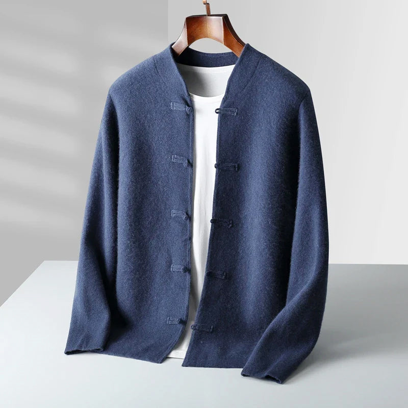 Sebastian - Men's Cashmere Blend Mandarin Collar Cardigan