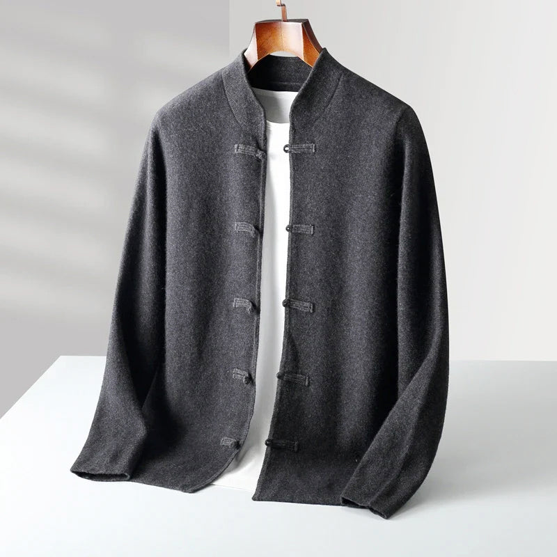 Sebastian - Men's Cashmere Blend Mandarin Collar Cardigan