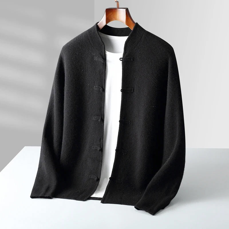 Sebastian - Men's Cashmere Blend Mandarin Collar Cardigan