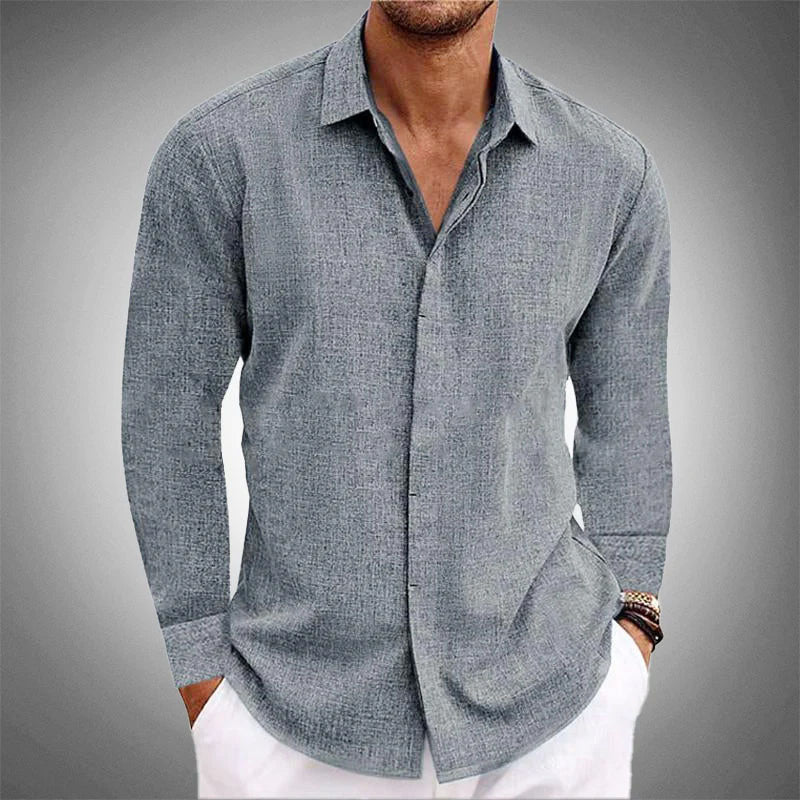 Timothy - Men's Linen Button-Up Shirt