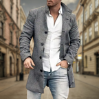 Tobias - Men's Tailored Wool-Blend Overcoat