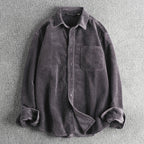 Travis - Men's Corduroy Button-Down Shirt with Pocket