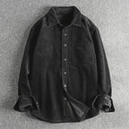 Travis - Men's Corduroy Button-Down Shirt with Pocket