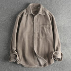 Travis - Men's Corduroy Button-Down Shirt with Pocket