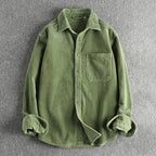 Travis - Men's Corduroy Button-Down Shirt with Pocket
