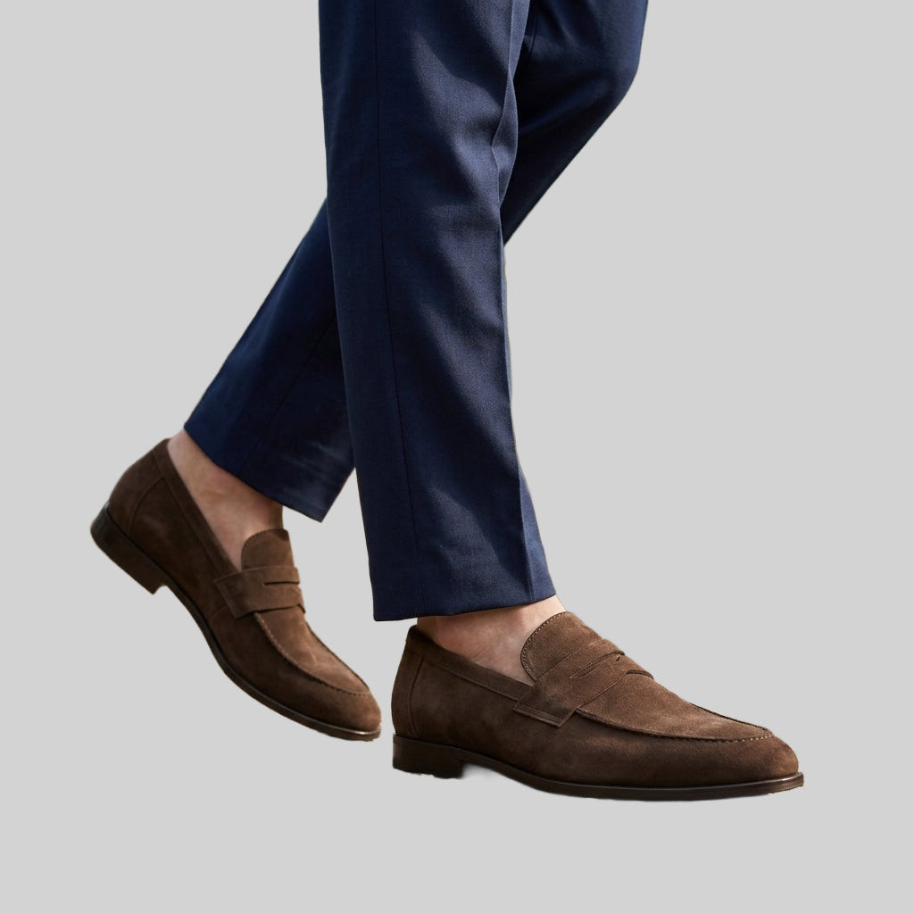 Tristan - Men's Suede Penny Loafers