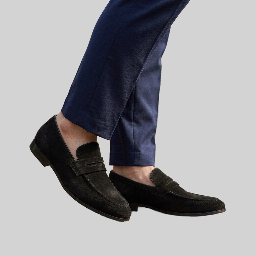 Tristan - Men's Suede Penny Loafers