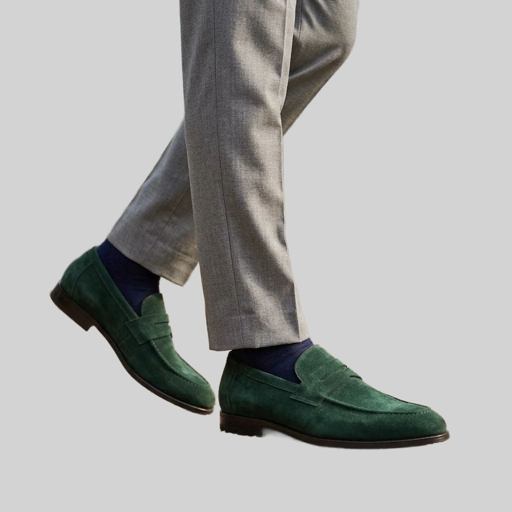 Tristan - Men's Suede Penny Loafers