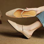 Valeria - Women's Pointed-Toe Leather Flats