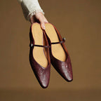 Valeria - Women's Pointed-Toe Leather Flats
