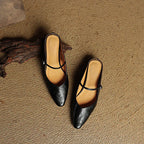 Valeria - Women's Pointed-Toe Leather Flats