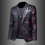 Vincent - Men's Metallic Floral Jacquard Blazer
