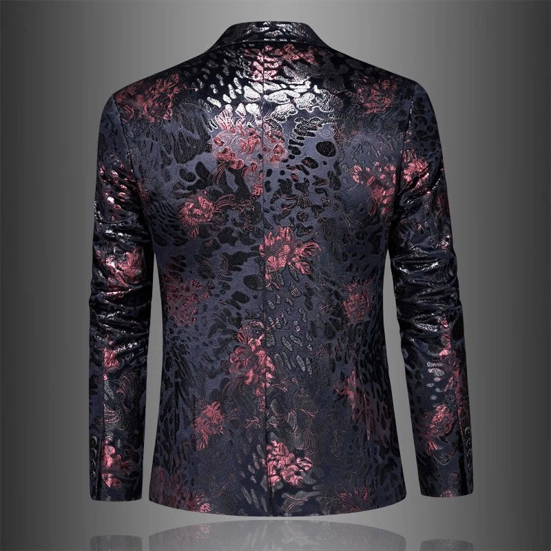 Vincent - Men's Metallic Floral Jacquard Blazer