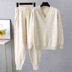 Violet - Women's V-Neck Knit Lounge Set