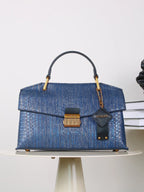 Viviana - Women's Snake-Print Top Handle Bag