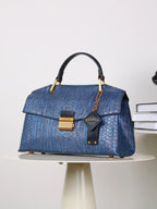 Viviana - Women's Snake-Print Top Handle Bag