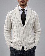 Wilfredo - Men's Cable Knit Shawl Collar Cardigan