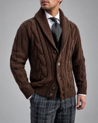 Wilfredo - Men's Cable Knit Shawl Collar Cardigan