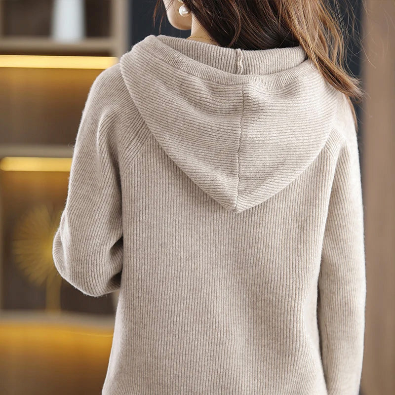 Zoey - Women's Cozy Knit Hooded Sweater