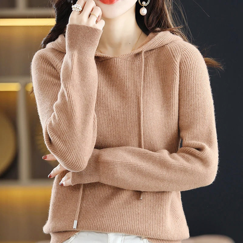 Zoey - Women's Cozy Knit Hooded Sweater