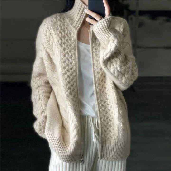 Adalyn - Women's Cable-Knit Cashmere Cardigan
