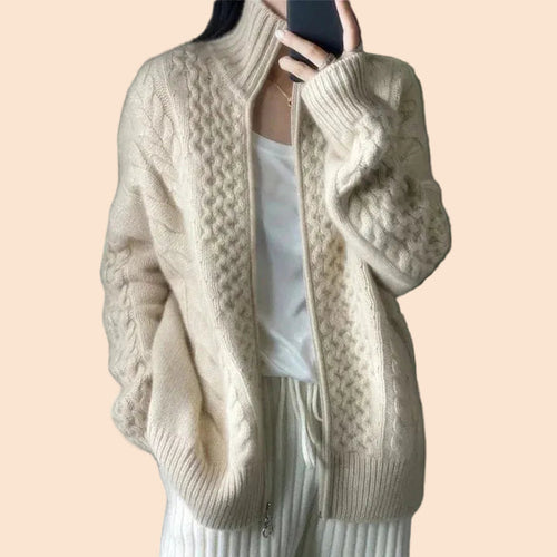 Adalyn - Women's Cable-Knit Cashmere Cardigan