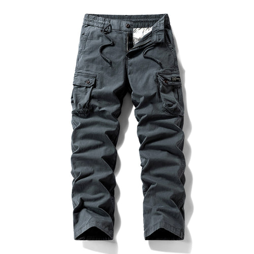 Adam  - Men’s Elastic Waist Cargo Pants with Flap Pockets 3
