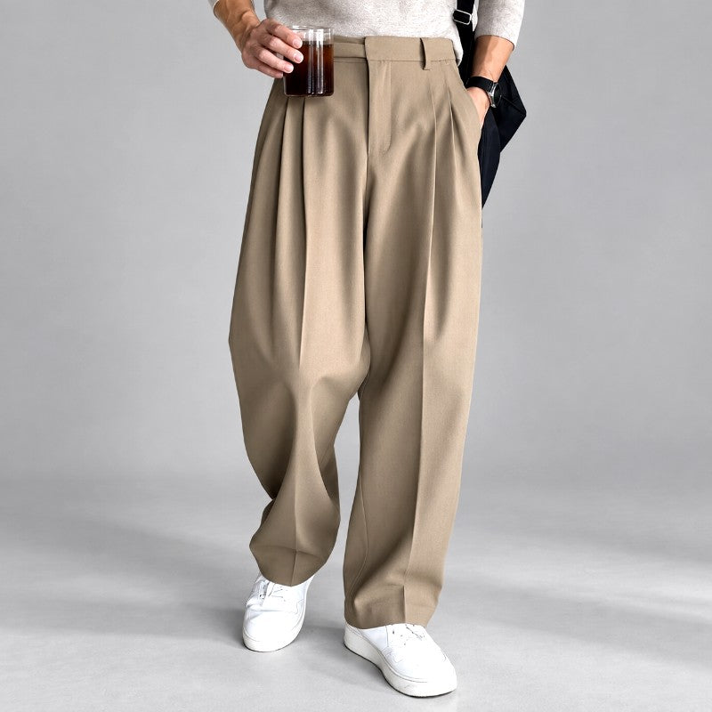 Adan - Men’s Wide Leg Pleated High Waist Pants 1